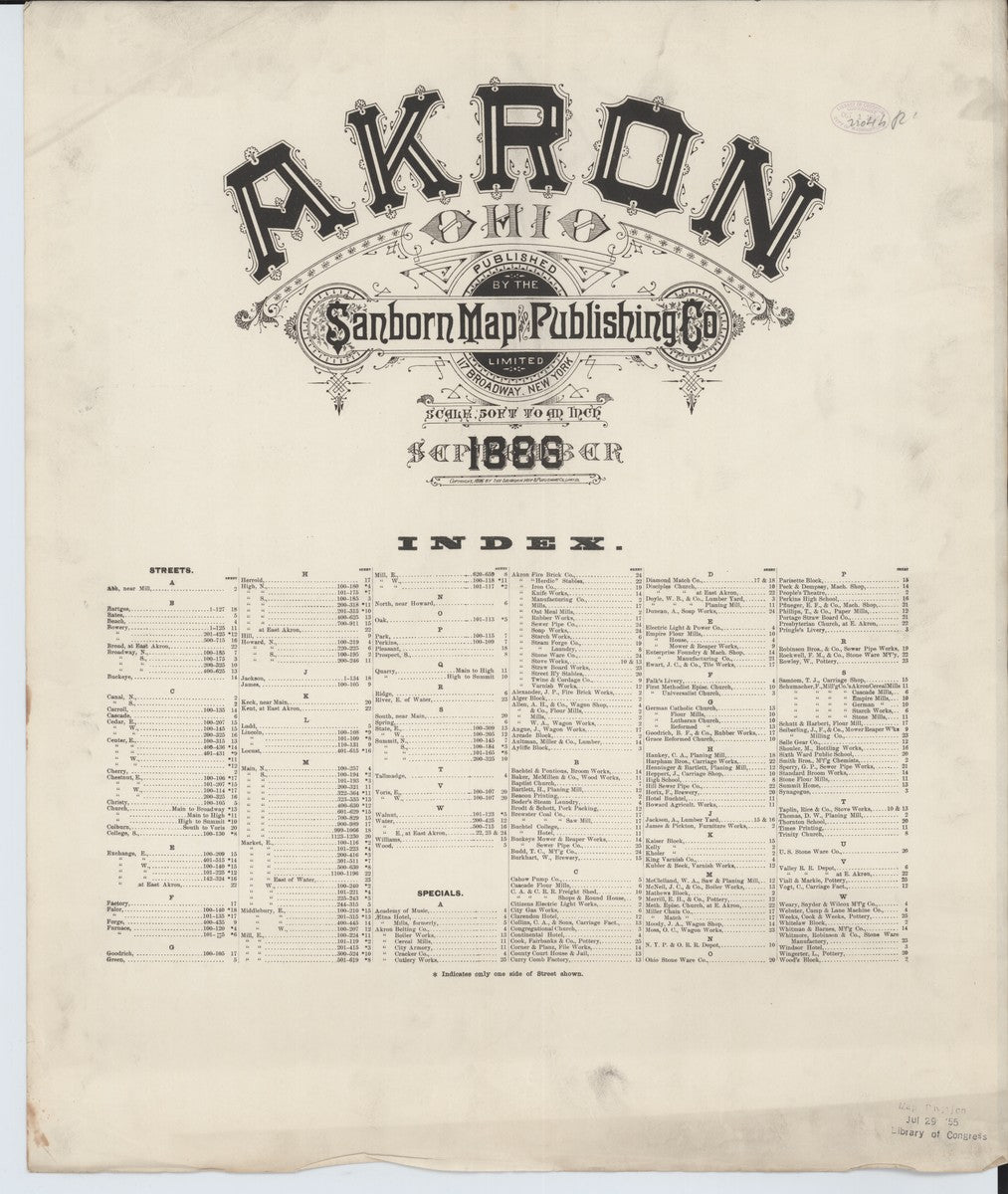 Akron, Ohio - 1888 Sanborn Map