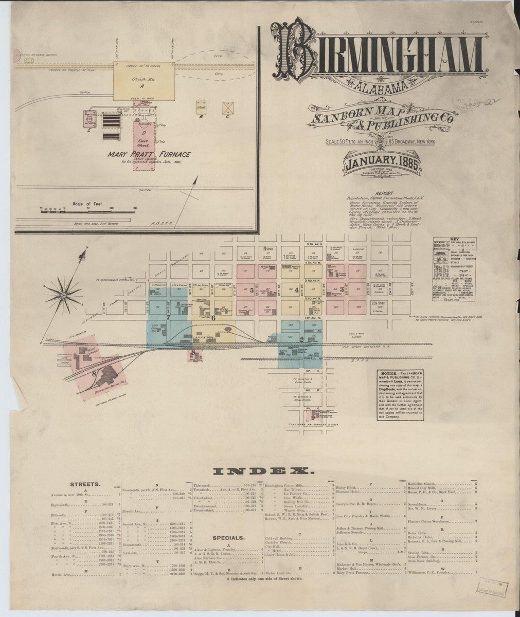 Birmingham, Alabama - 1885 Sanborn Map