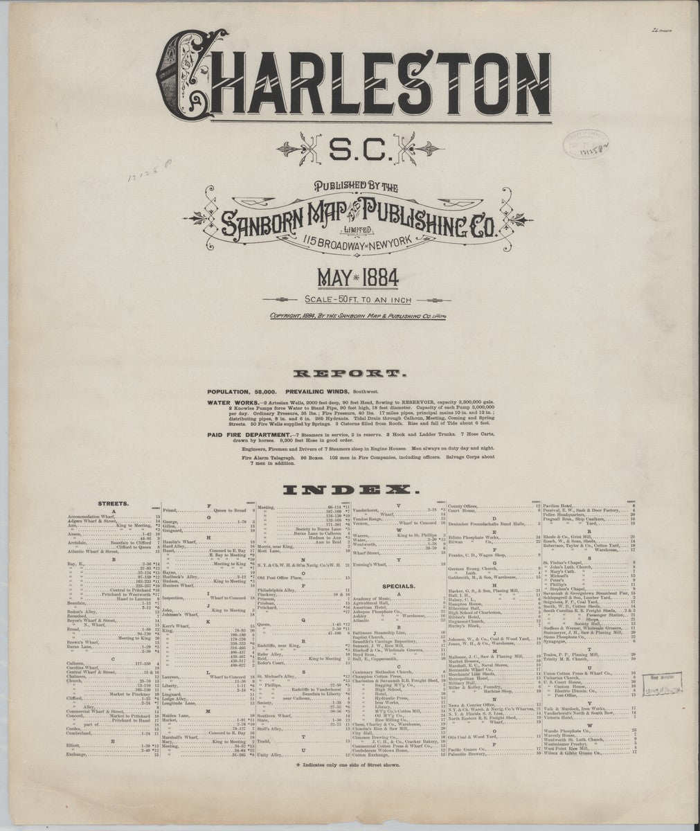 Charleston, South Carolina - 1884 Sanborn Map