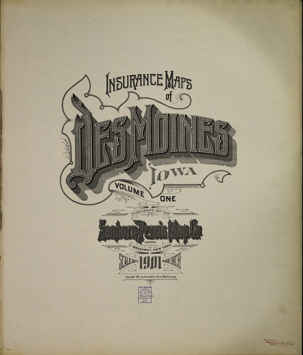 Des Moines, Iowa - 1901 Sanborn Map