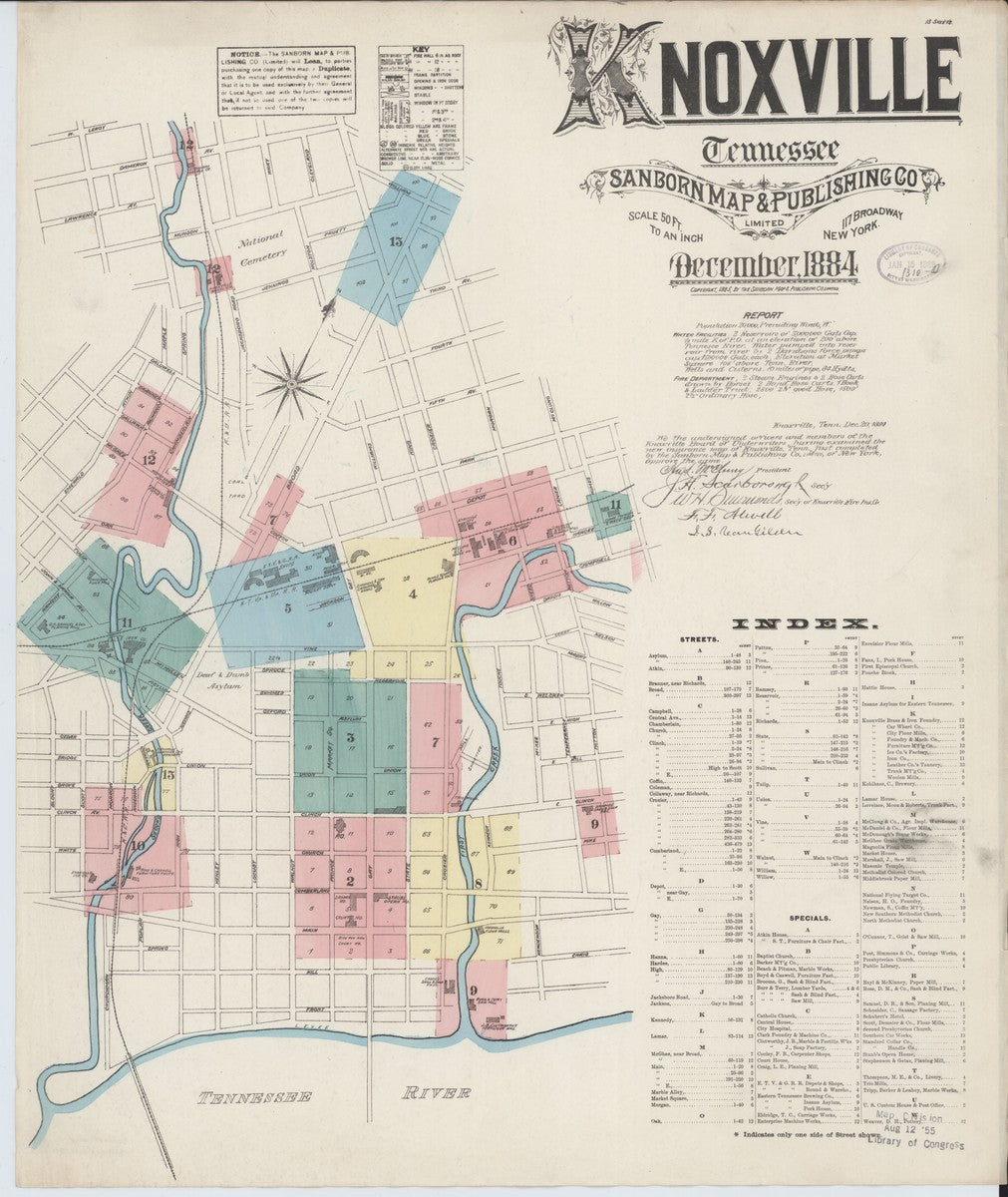 Knoxville, Tennessee - 1884 Sanborn Map