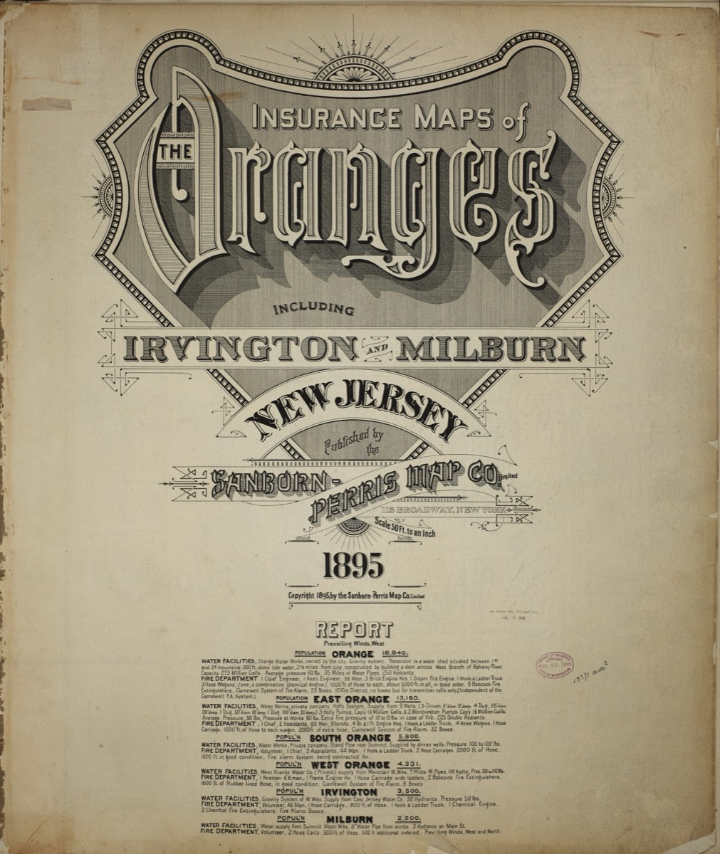 The Oranges, New Jersey - 1895 Sanborn Map