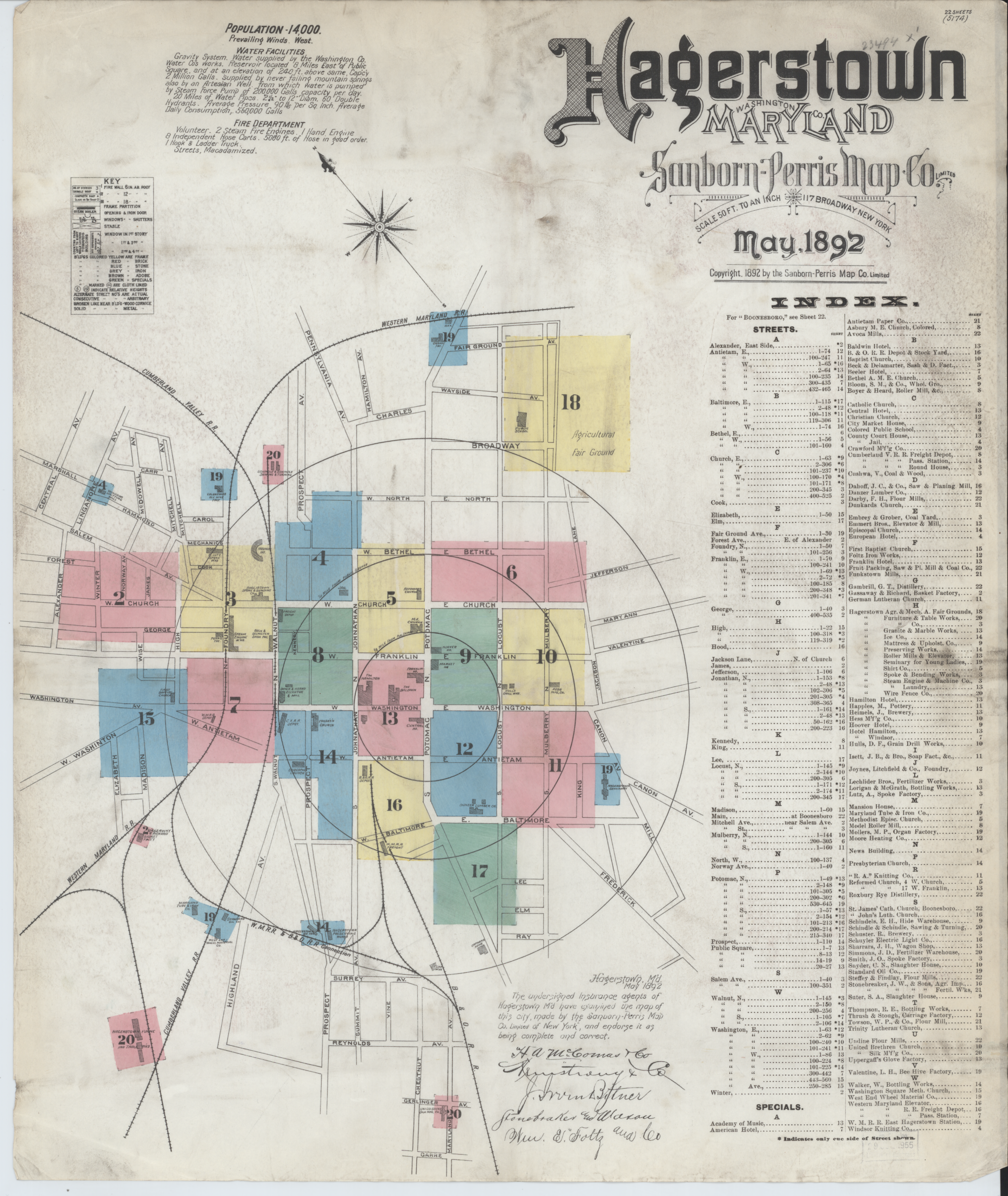 Hagerstown1 Washington County Sanborn Fire Maps Hagerstown1 