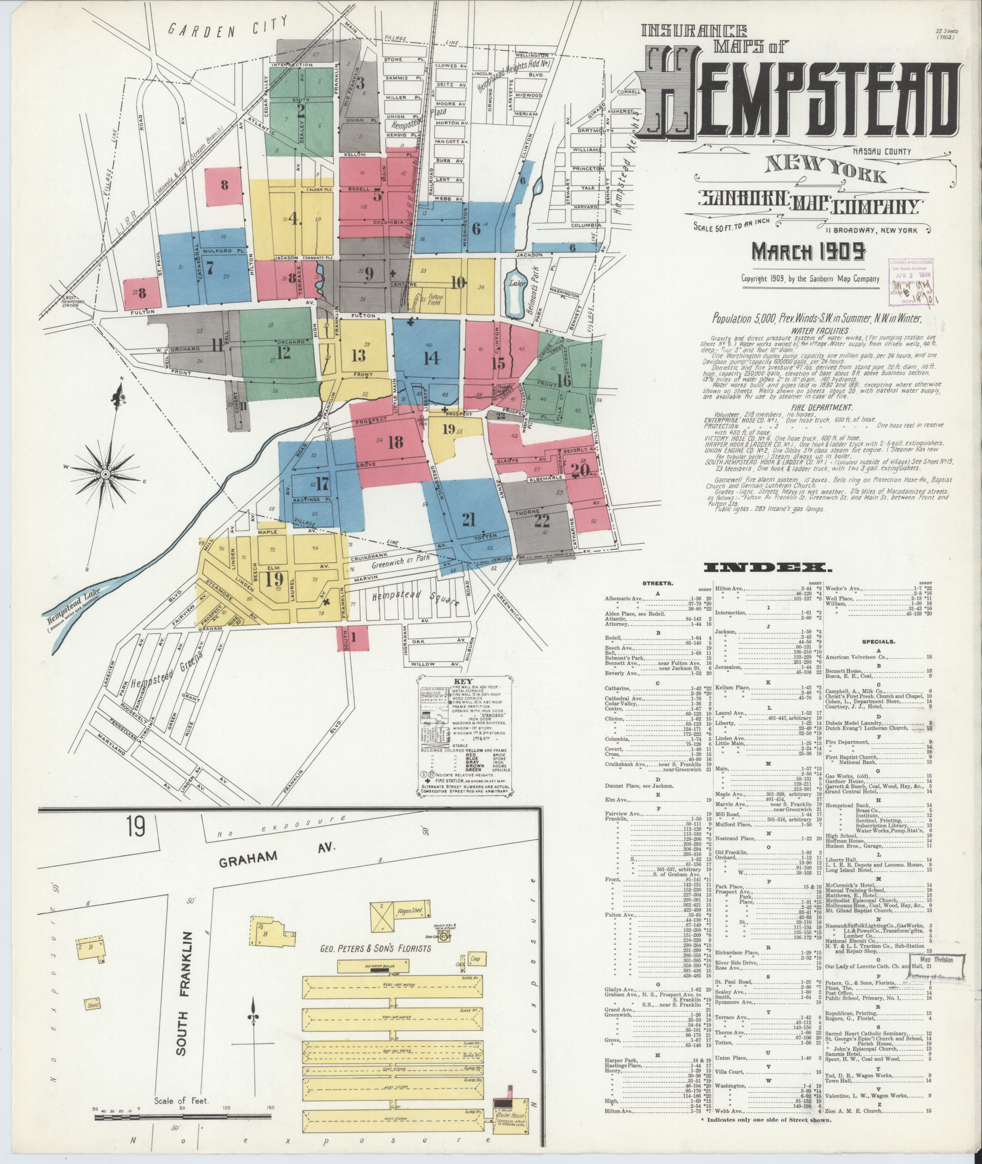 Hempstead1 New York Sanborn Fire Maps Hempstead1 