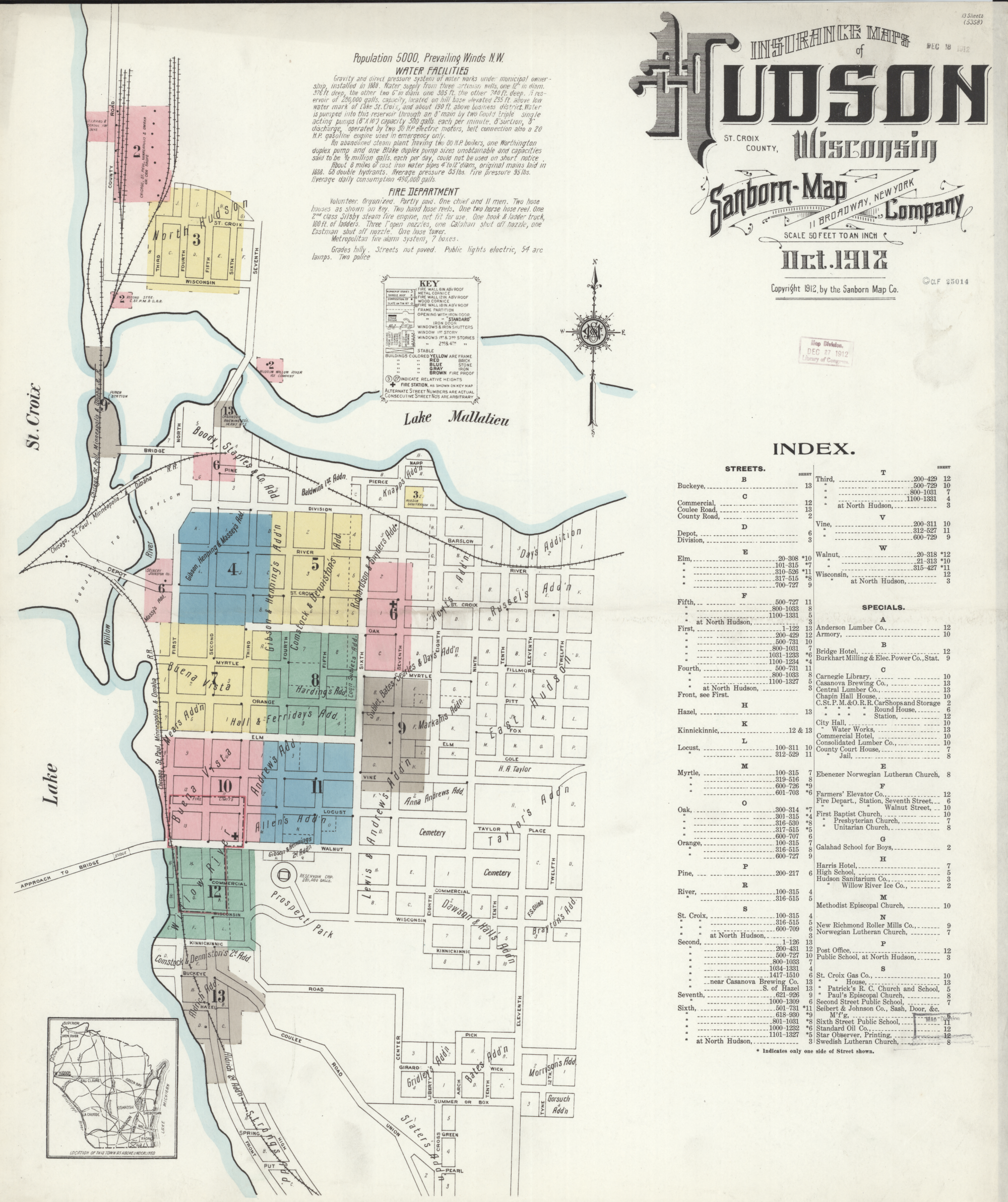 Hudson Wisconsin Sanborn Fire Maps Hudson 