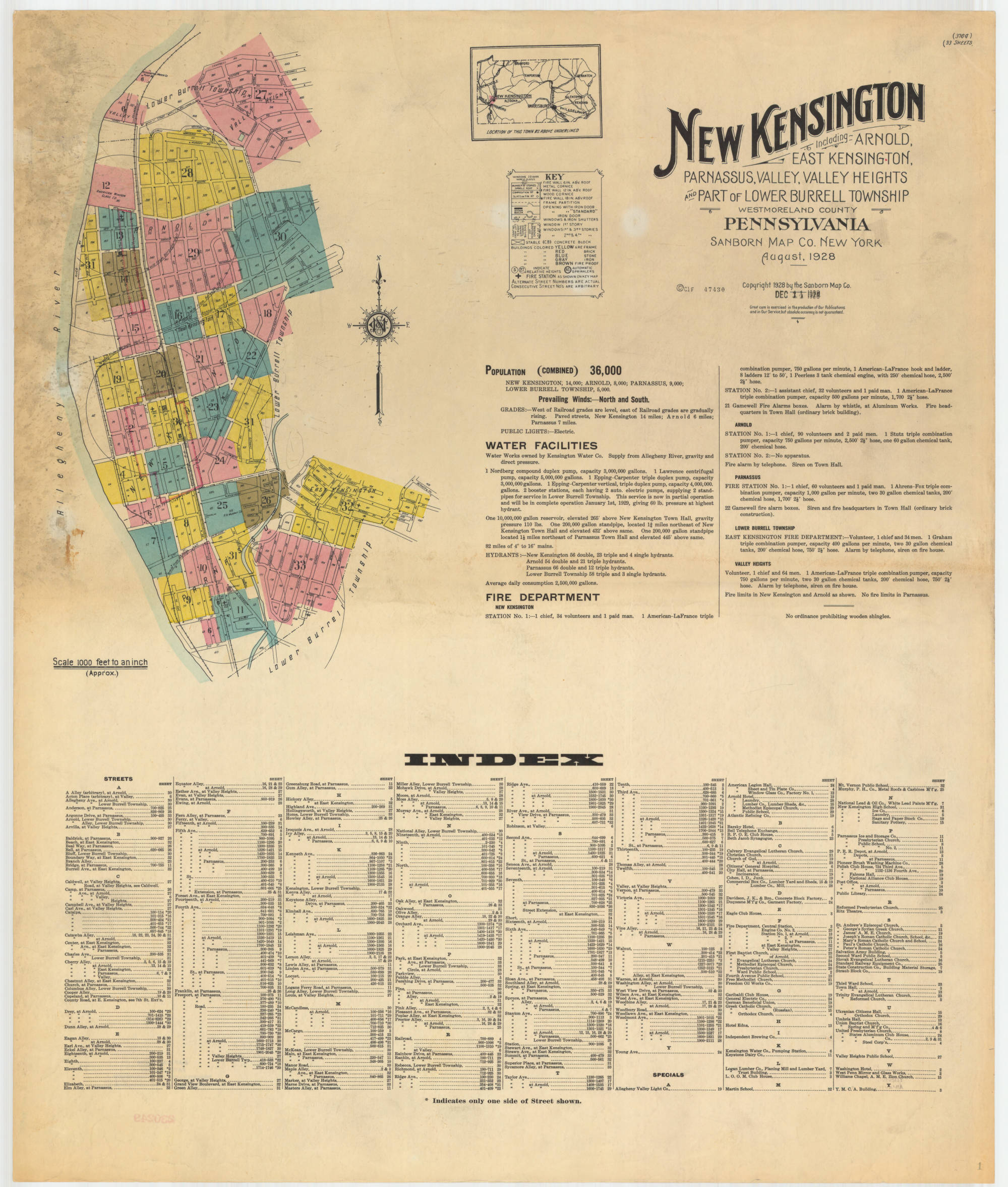 New Kensington 1928 Sanborn Fire Maps New Kensington 1928 