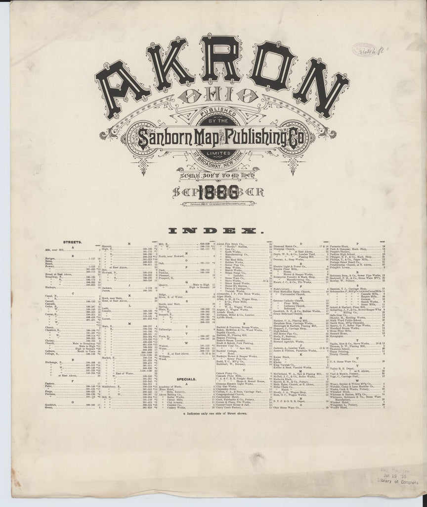 Akron, Ohio - 1888 Sanborn Map