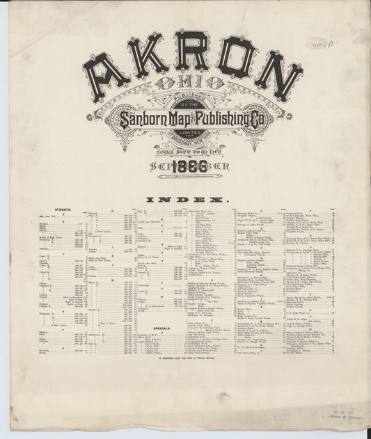Akron, Ohio - 1888 Sanborn Map