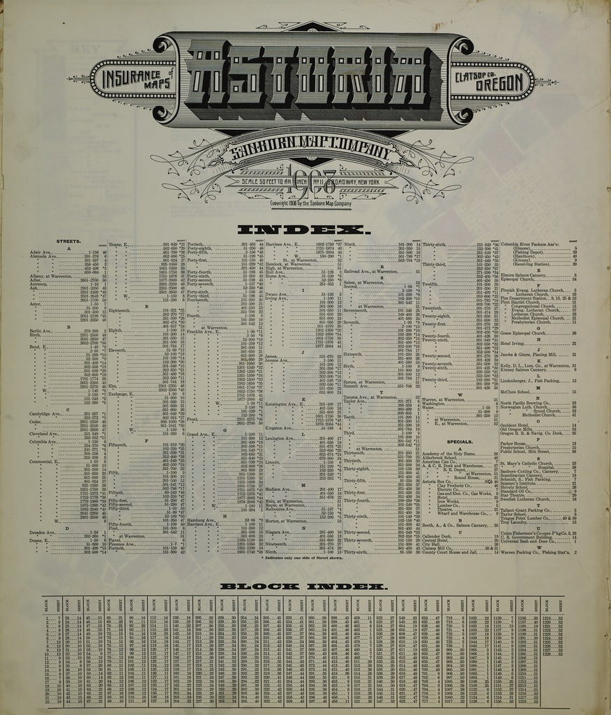 Astoria, Oregon - 1908 Sanborn Map