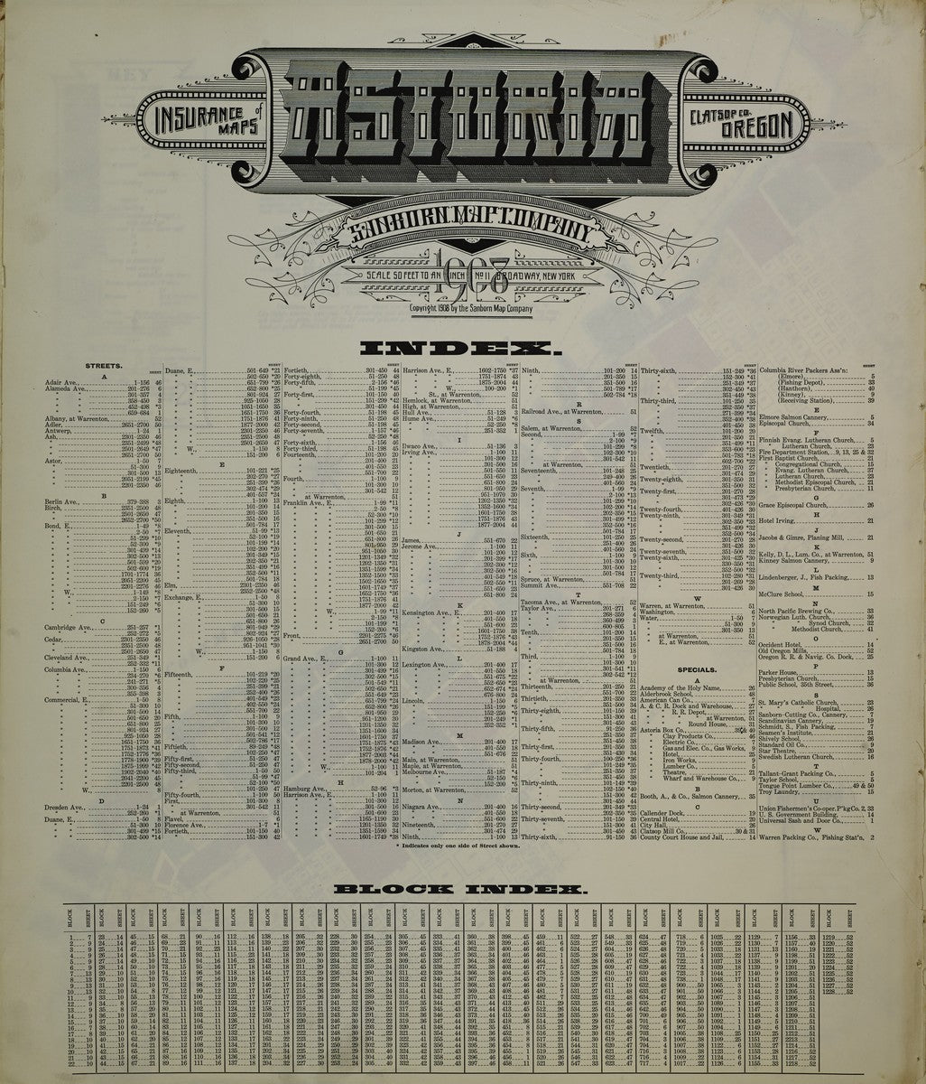 Astoria, Oregon - 1908 Sanborn Map