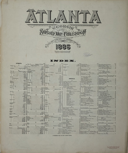 Atlanta, Georgia - 1886 Sanborn Fire Insurance Map