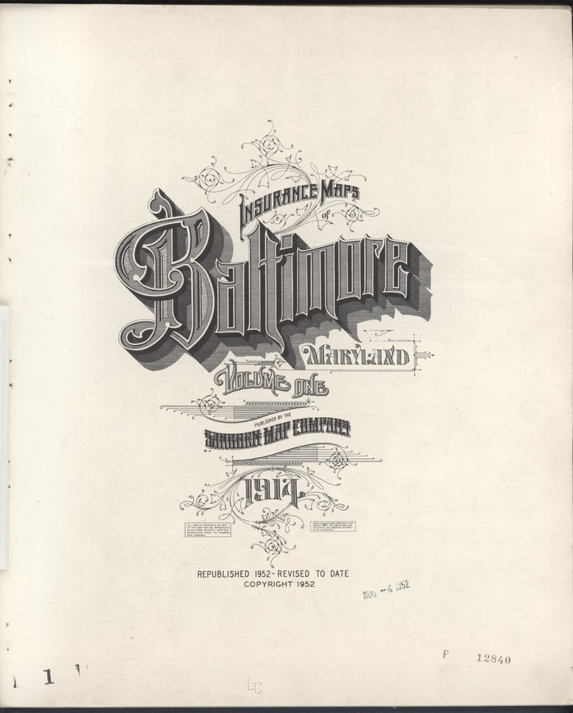 Baltimore, Maryland - 1914 Sanborn Map