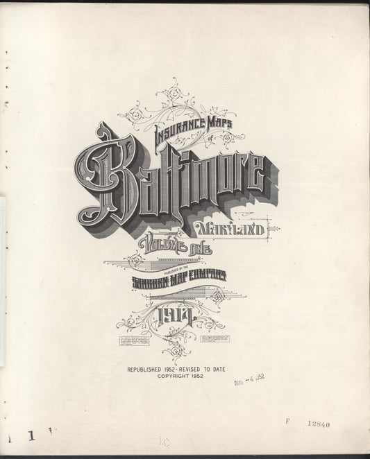 Baltimore, Maryland - 1914 Sanborn Map