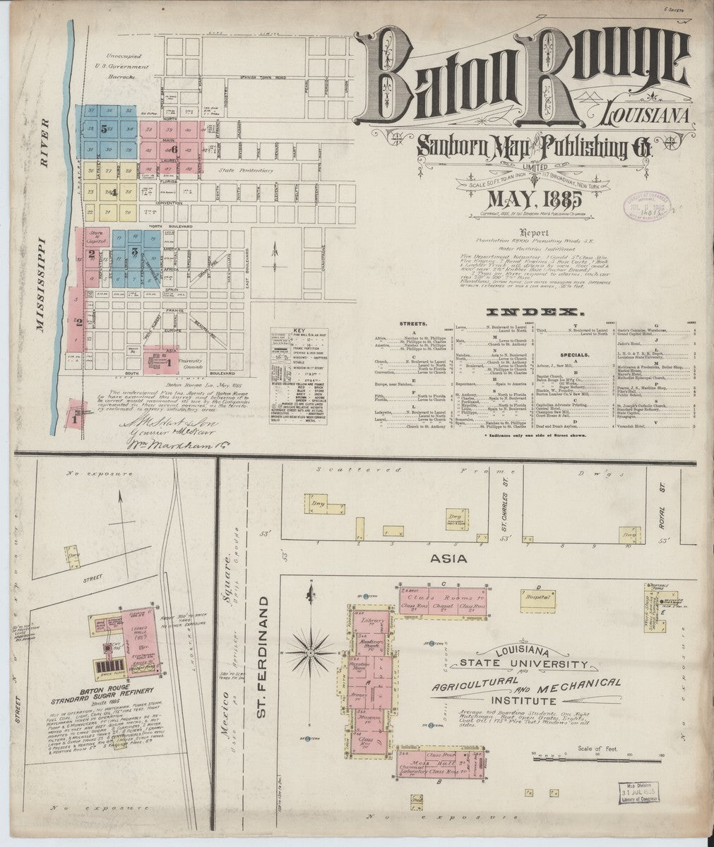 Baton Rouge, Louisiana - 1885 Sanborn Map