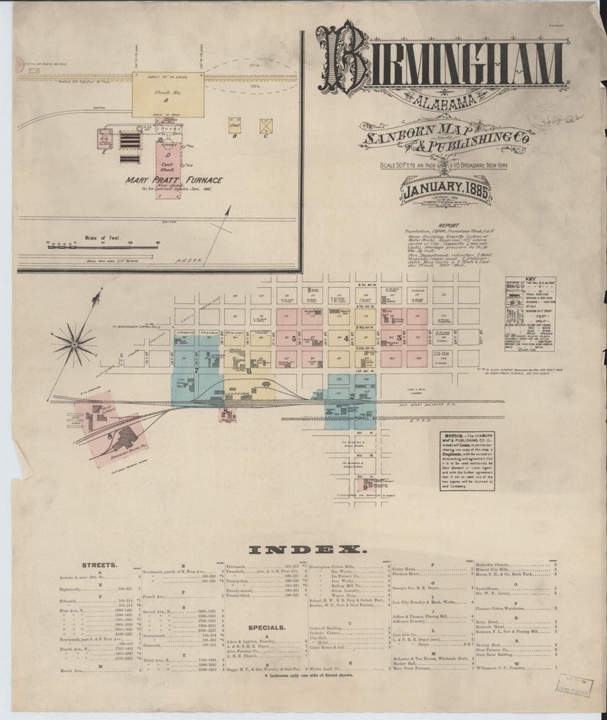 Birmingham, Alabama - 1885 Sanborn Map