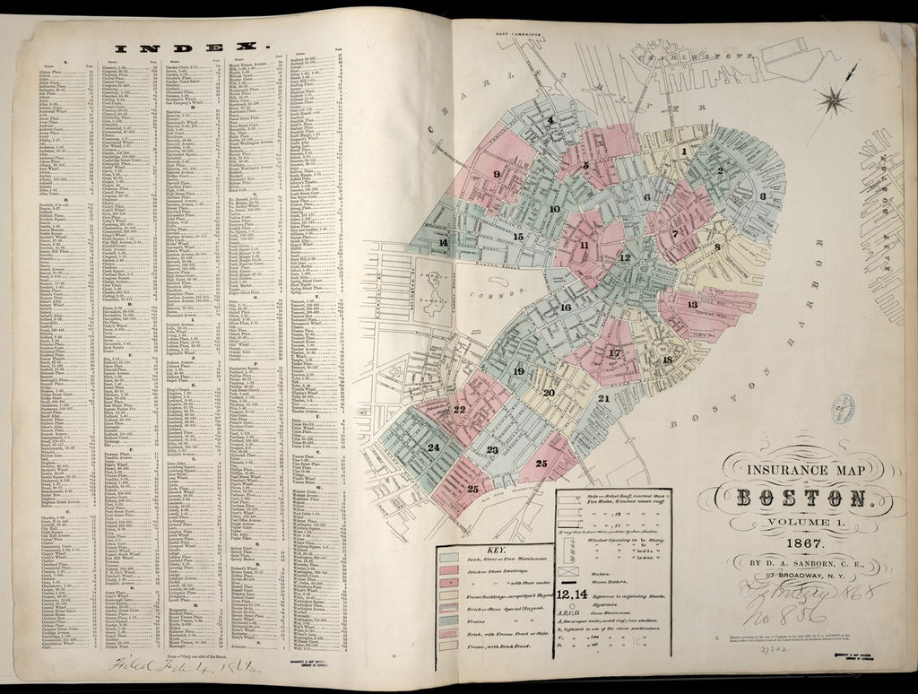 Boston, Massachusetts - 1867 Sanborn Map