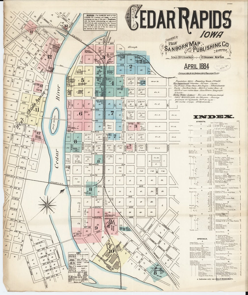 Cedar Rapids, Iowa - 1884 Sanborn Map