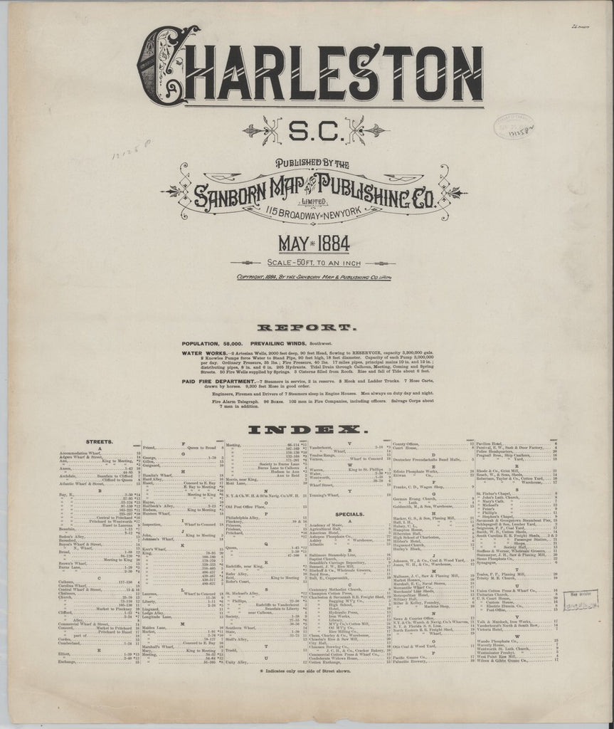 Charleston, South Carolina - 1884 Sanborn Map