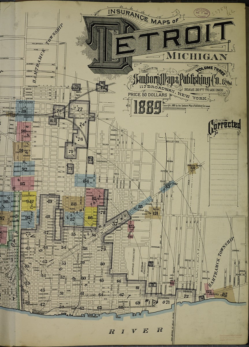 Detroit, Michigan - 1889 Sanborn Map