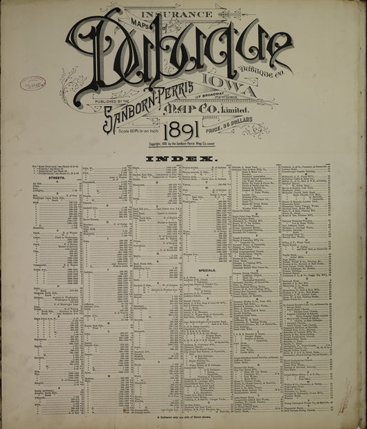 Dubuque, Iowa - 1891 Sanborn Map