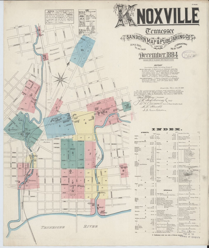 Knoxville, Tennessee - 1884 Sanborn Map