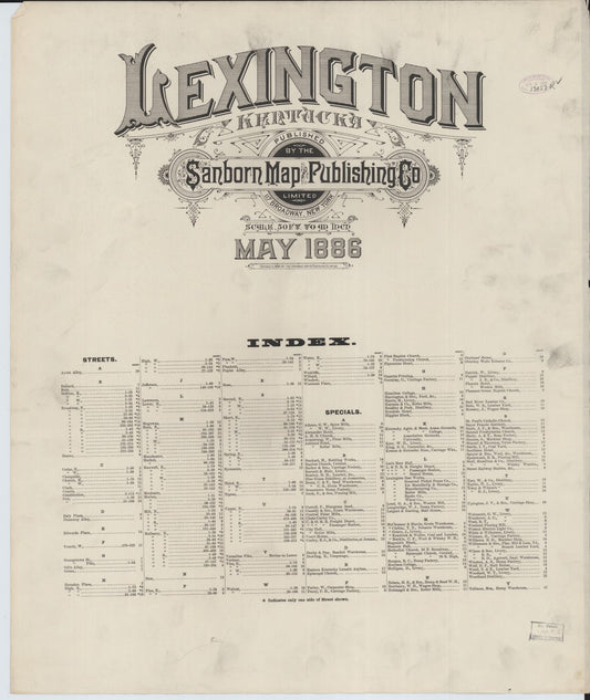 Lexington, Kentucky - 1886 Sanborn Map