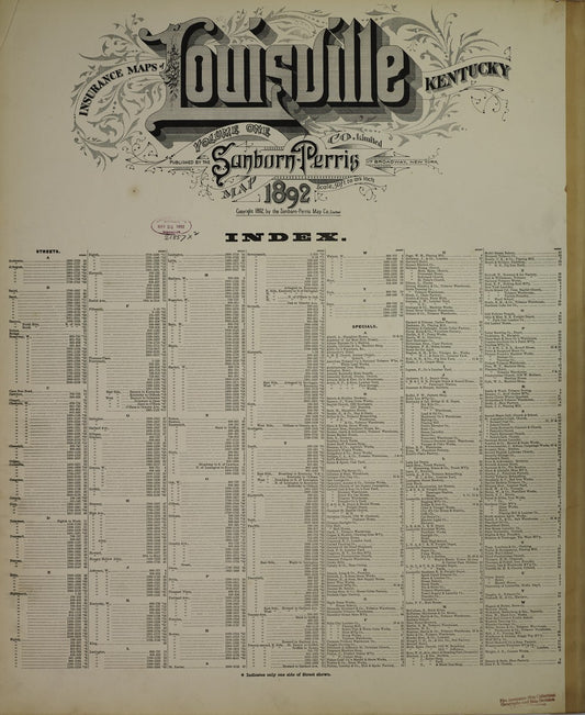 Louisville, Kentucky - 1892 Sanborn Map