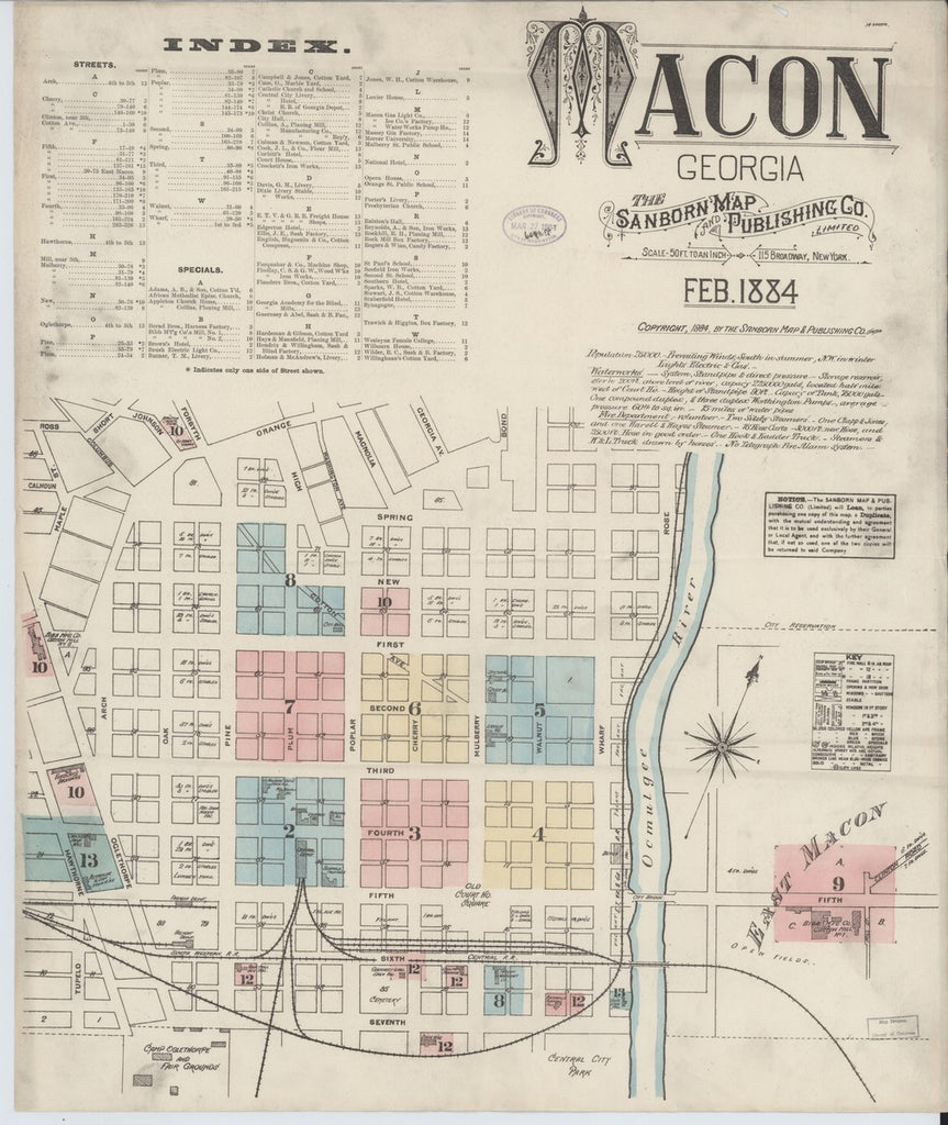 Macon, Georgia - 1884 Sanborn Map