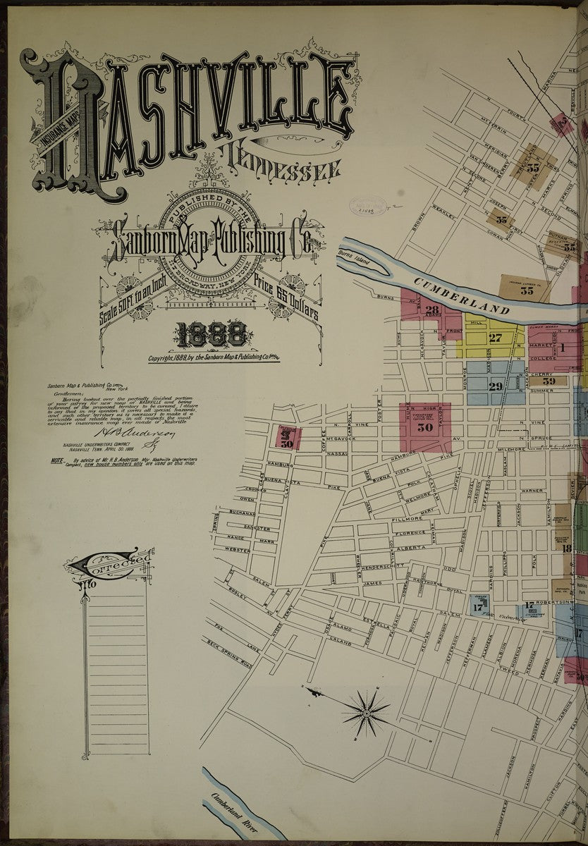Nashville, Tennessee - 1888 Sanborn Map