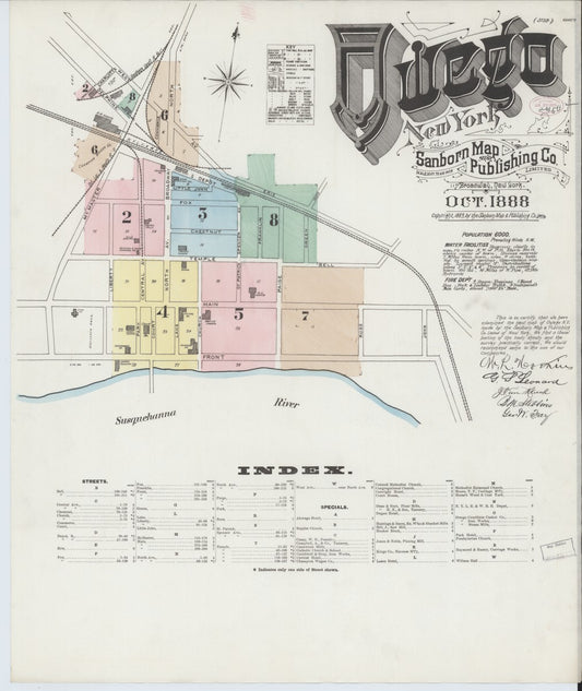 Owego, New York - 1888 Sanborn Map