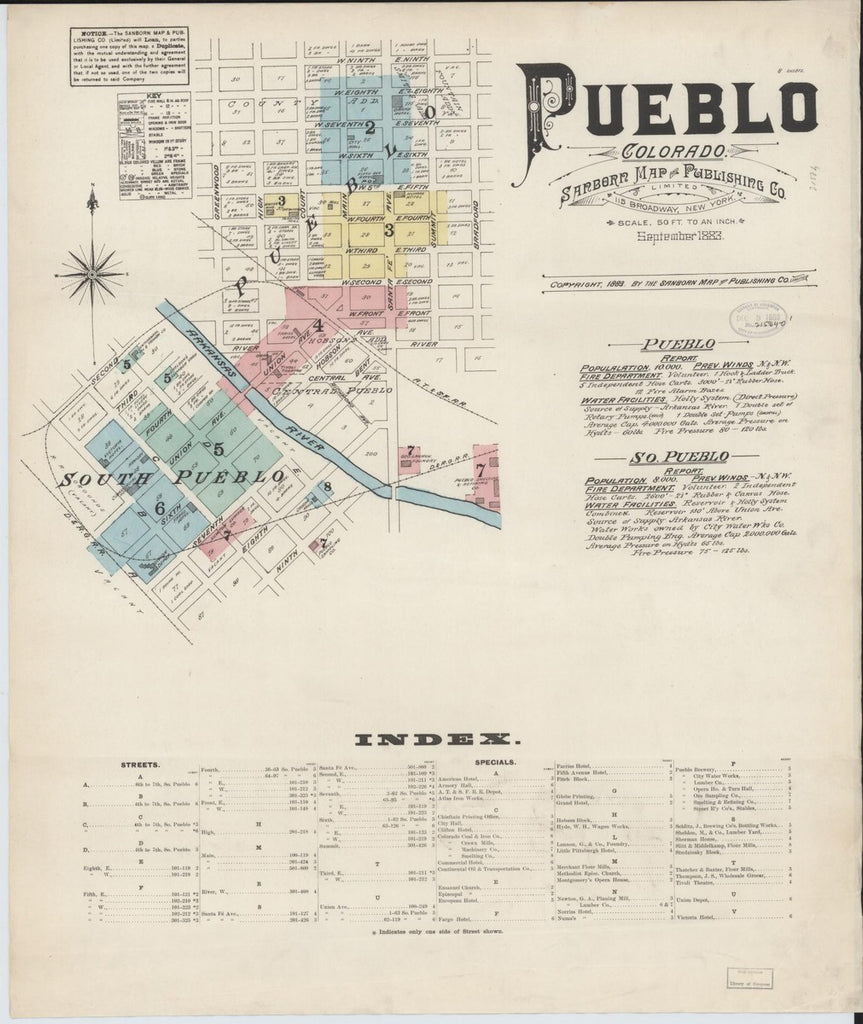 Pueblo, Colorado - 1883 Sanborn Map
