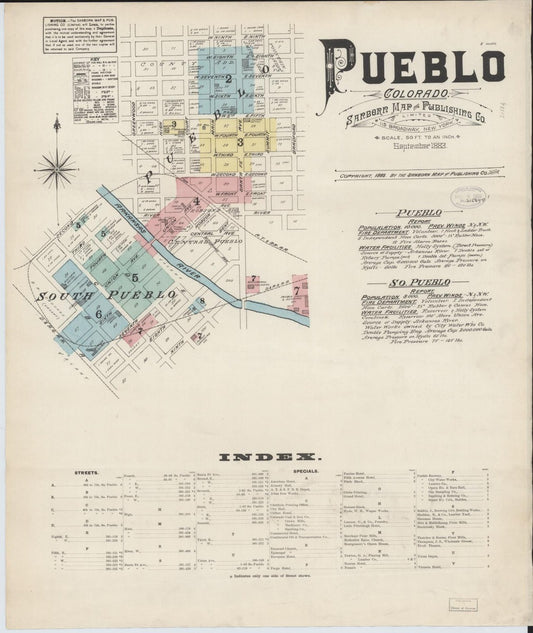 Pueblo, Colorado - 1883 Sanborn Map