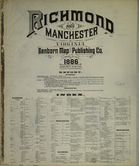 Richmond, Virginia - 1886 Sanborn Map