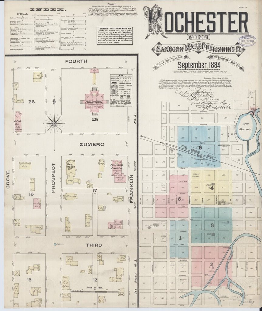 Rochester, Minnesota - 1884 Sanborn Map
