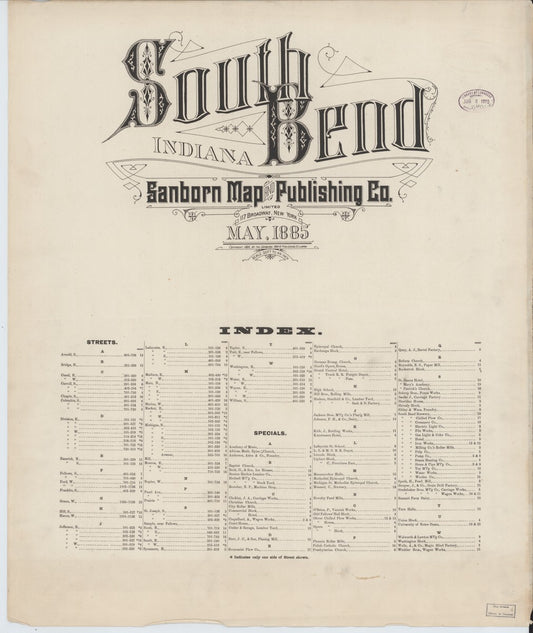 South Bend, Indiana - 1885 Sanborn Map
