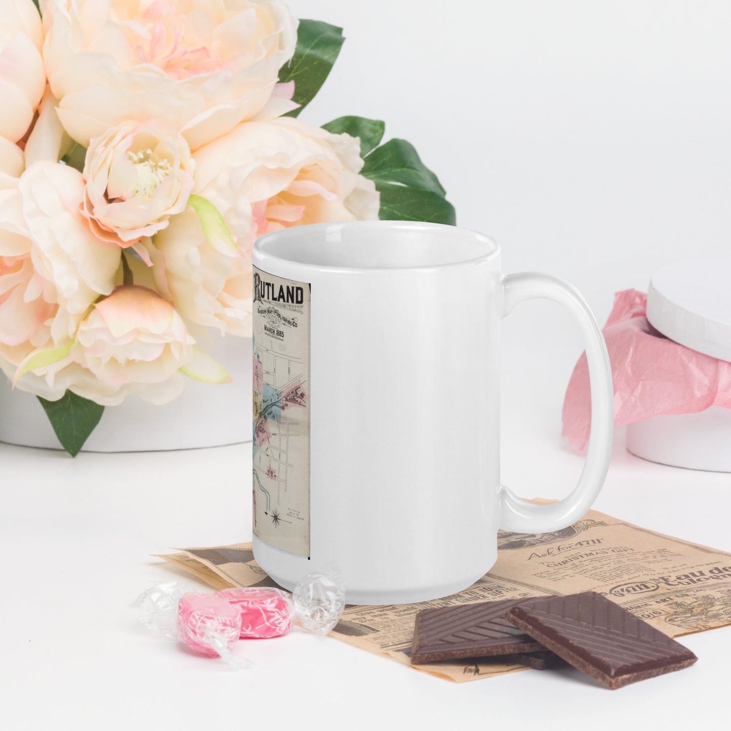 White glossy mug