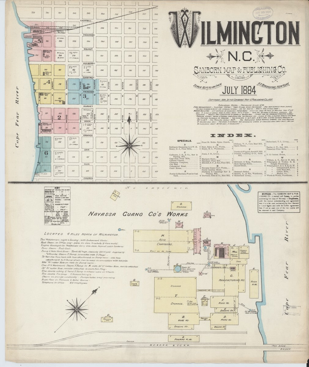 Wilmington, North Carolina - 1884 Sanborn Map
